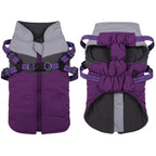 Waterproof Winter Dog Coat With Warm Fleece Lining Adjustable Buckle And Double D-Ring Harness For Small Medium And Large Dogs