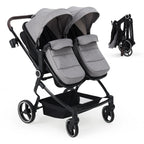 Double Stroller for Newborn and Toddler, 
 with Lightweight Compact Fold, Adjustable Cancline
