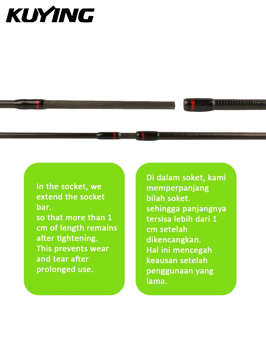 KUYING TETON  5'2" 6' 6'3" 6'4"6'2" 6'6"  Cane Spinning Rod &  Casting FUJI Carbon 1-4g 0.8-3g 2-10g M-Fast bfs