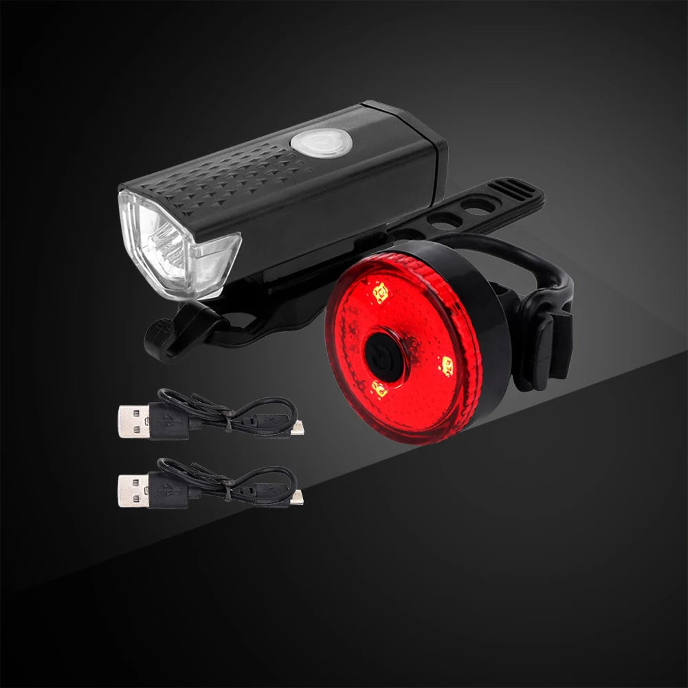 Bike Tail & Headlight           Rear Light Rechargeable 
Front Light 3 Modes           LED Riding Warning Light for Outdoor Cycling