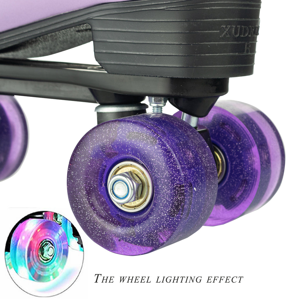 Size 35-45 Double Row Roller Skates 4 Wheels Flashing Skate Shoes For Women Girls Adult Outdoor Skating Training Quad Sneakers