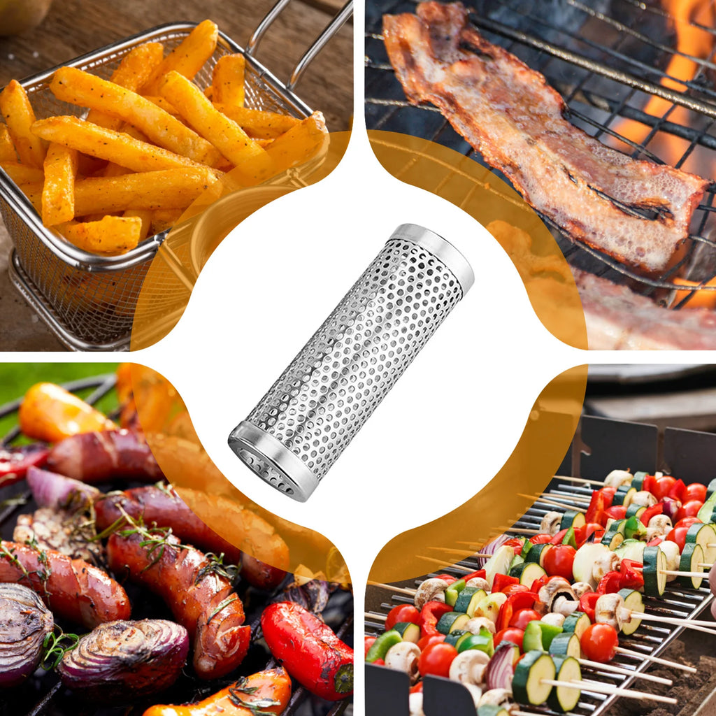 6/12in BBQ Grill Smoke Pipe High Temperature Resistant Round 
BBQ Wood Pellet Smoker 
Tube  Easy To Clean Barbecue Gadgets
