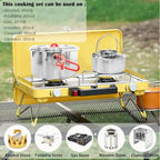 Portable 18/8 Stainless Steel Camping Cookware
 Set 11 Pcs Nesting Design Large City Pots and Pan with Kettle Compact for Picnics