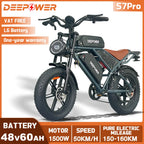 DEEPOWER S7Pro Off-Road Electric Bike 
1500W Motor 48V 60AH LG Battery 
Adults Mountain All-Terrain