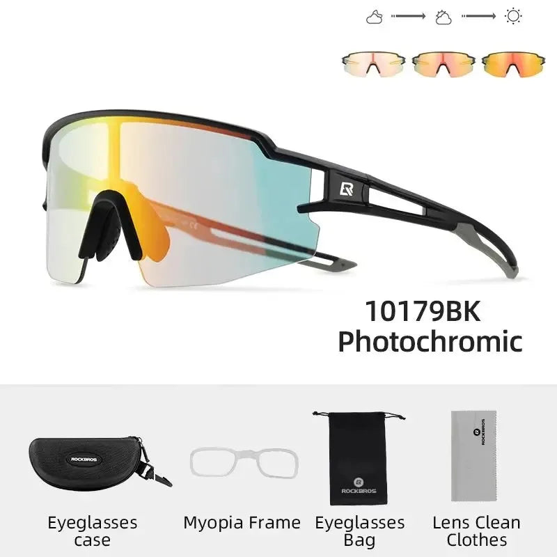 ROCKBROS Cycling Glasses Photo chromic Eye  Windproof Sport glasses