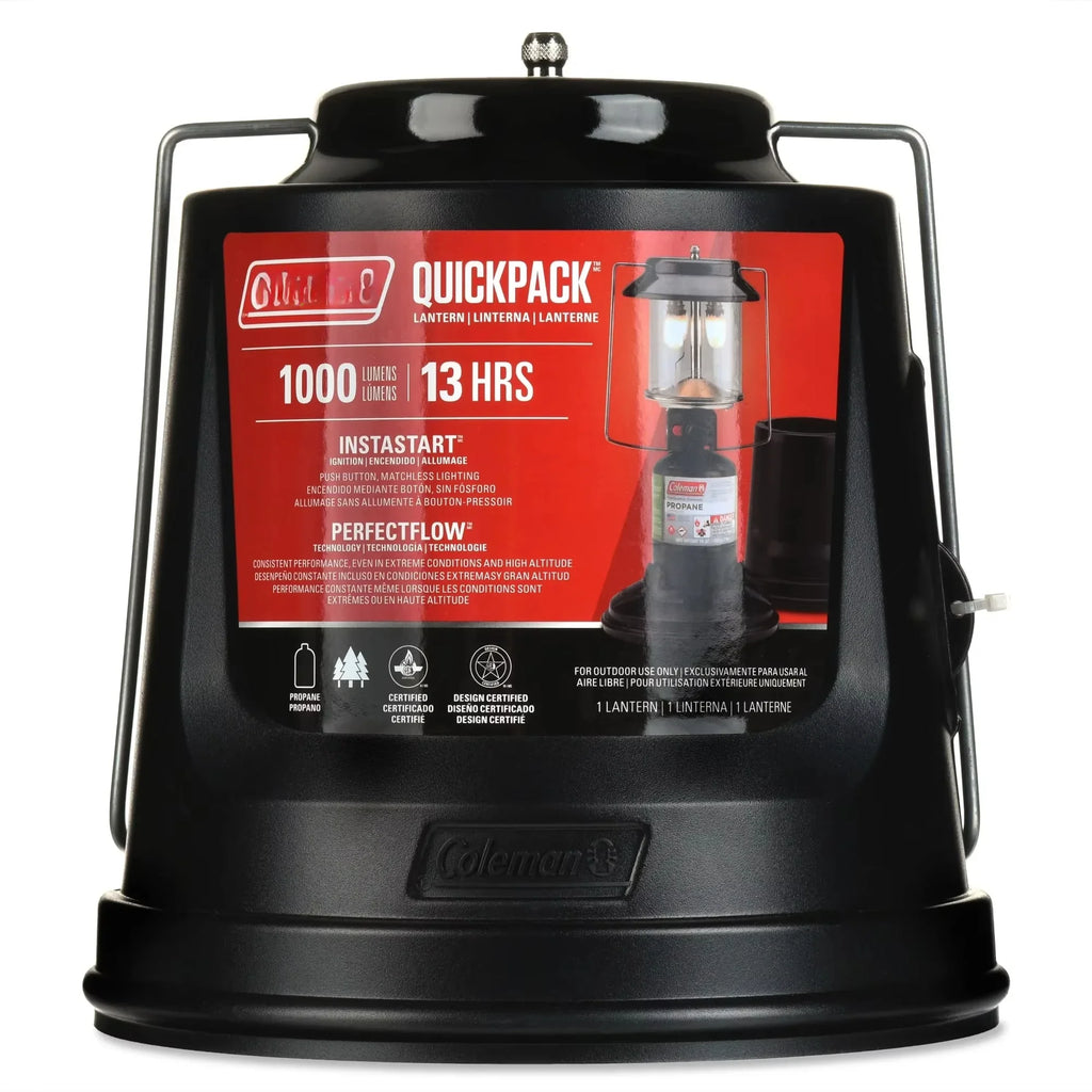 Quick-Pack 810 Lumens 2-Mantle Propane Lantern with Carry Case, Black, 

Bright Portable Camping Light