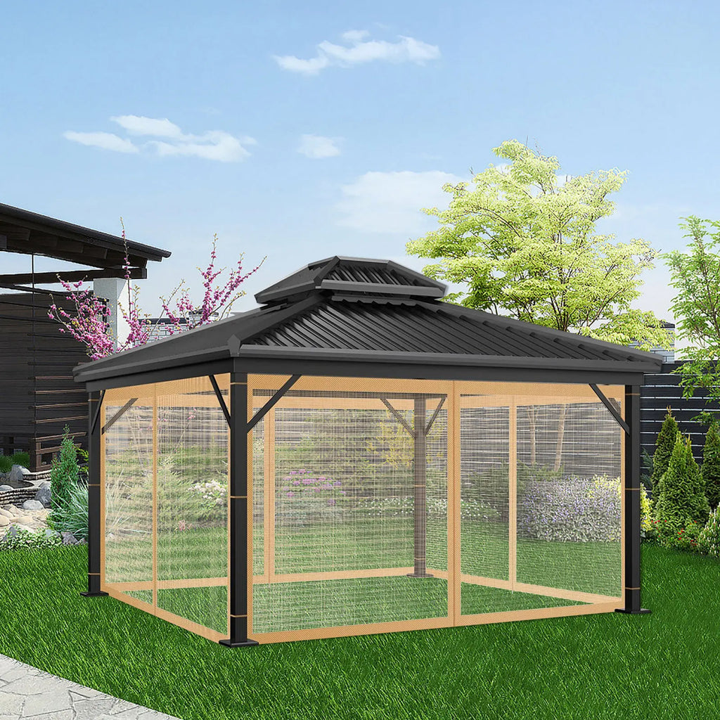 Mosquito Net for Gazebo Outdoor Canopy 
Insect Netting with Zipper on  Curtain for Garden Patio mesh