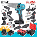 HORMY 18V Brushless Cordless Power Tool Combo Kit
for Makita Battery (Drill, Circular Saw, Impact Wrench, Air Pump, Blower) Home
