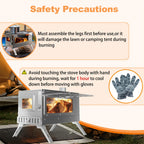 Hot Tent Stove,  , Portable Wood Stove with 6 Stainless Chimney Pipes for Outdoor Heating & Cooking
