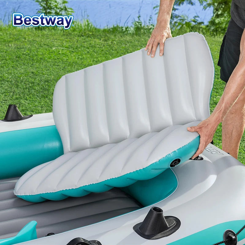 Bestway 65159 5 Person Inflatable Kayak - 
Durable PVC Material, Large Adventure Boat, Kit Format, Highly Buoyant and Stable