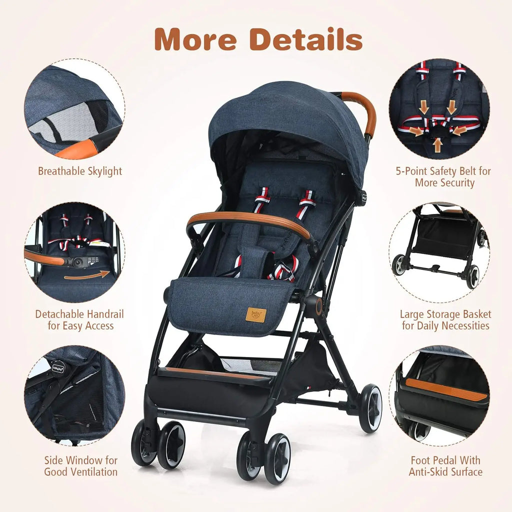 Lightweight Baby ,infant toddler Stroller, 
Compact Travel for Airplane,
 w/ 5-Point Harness, Adjustable Backrest