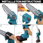 Gisam 8 Inch Brushless Electric Chainsaw
 Cordless Electric Saw Woodworking  
Cutting Tool Compatible with Makita 18v Battery Pin