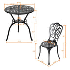 3 Piece Outdoor Bistro Table Set,
All Weather Cast Aluminum 
Patio Bistro Chairs Set of 2