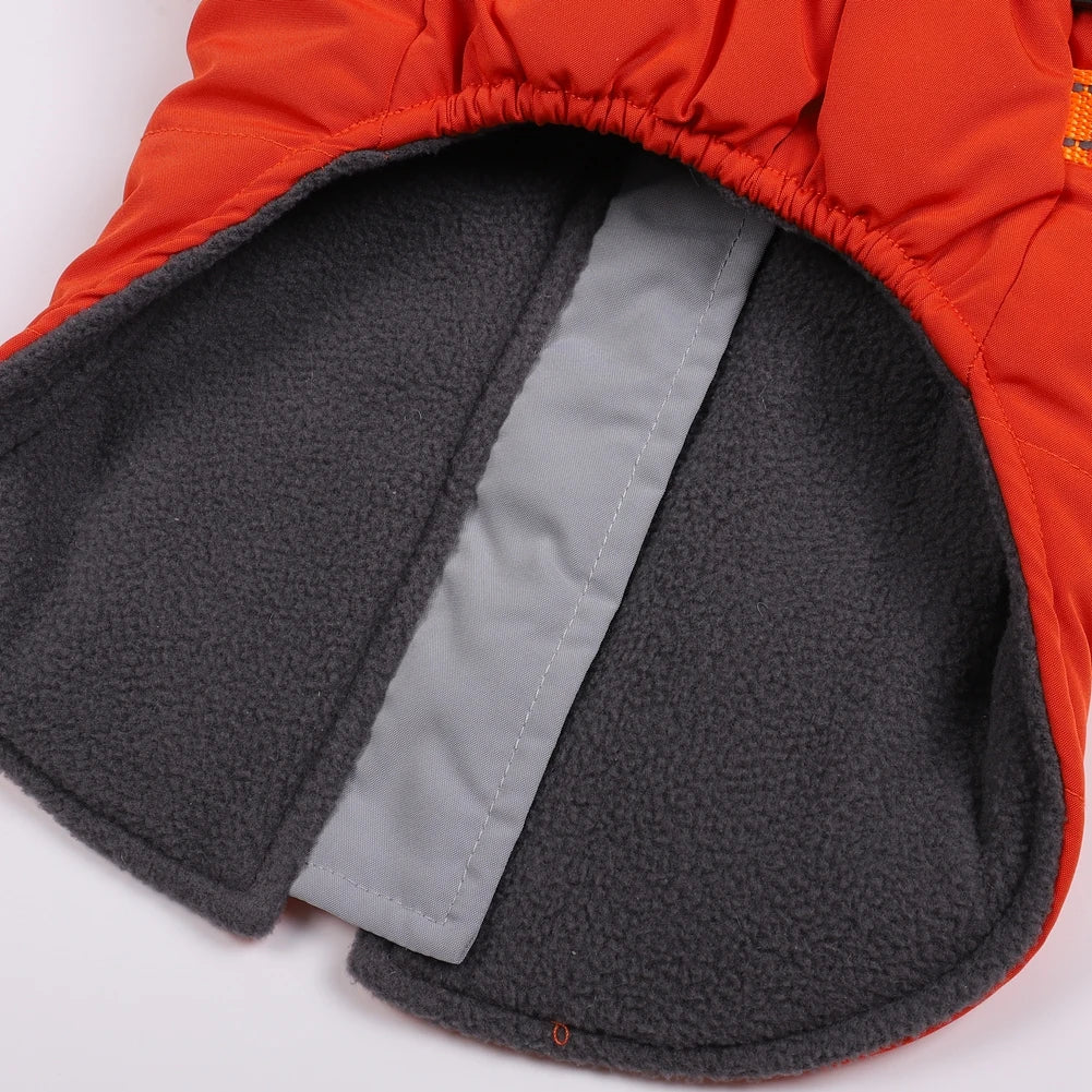 Waterproof Winter Dog Coat With Warm Fleece Lining Adjustable Buckle And Double D-Ring Harness For Small Medium And Large Dogs