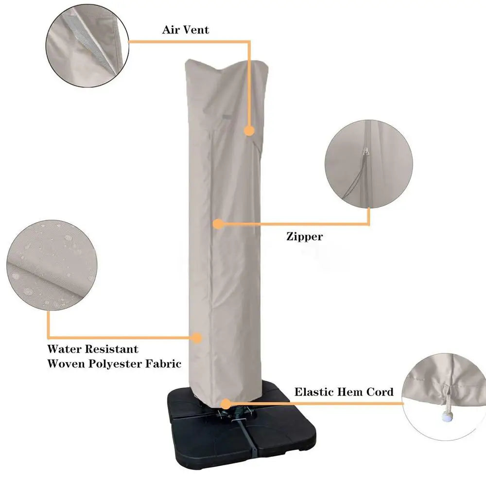 Umbrella Cover Patio Waterproof Market Parasol Cover With Zipper For 7-13ft Outdoor Cantilever Offset Outdoor Umbrellas Cover