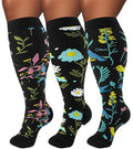 3 Pairs --- Extra Wide Plus Size.   
Compression Socks for Women and Women Mid-Calf Sports 
for Running, Cycling, and Travel