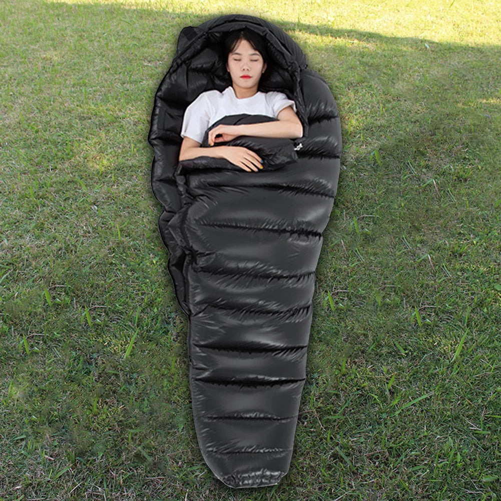 Mummy Sleeping Bag White Duck Down
Camping  Waterproof Portable for Adults Cold Weather
