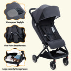 Lightweight Baby Stroller, Compact 
Umbrella Stroller with Adjustable Canopy/Footrest/Backrest,
One-Hand Folding Newborn Stroller