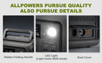 ALLPOWERS Portable  R600, 
299Wh LiFeP04 Battery with 2x 600W (1200W Surge)
 AC Outlets for Outdoor Camping RV Home