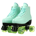 2025 Double-Row Roller Skate Shoes  
4 Wheels Skates For Women Men Outdoor Sport Skating Training Quad Sneakers Size 34 35 36-45