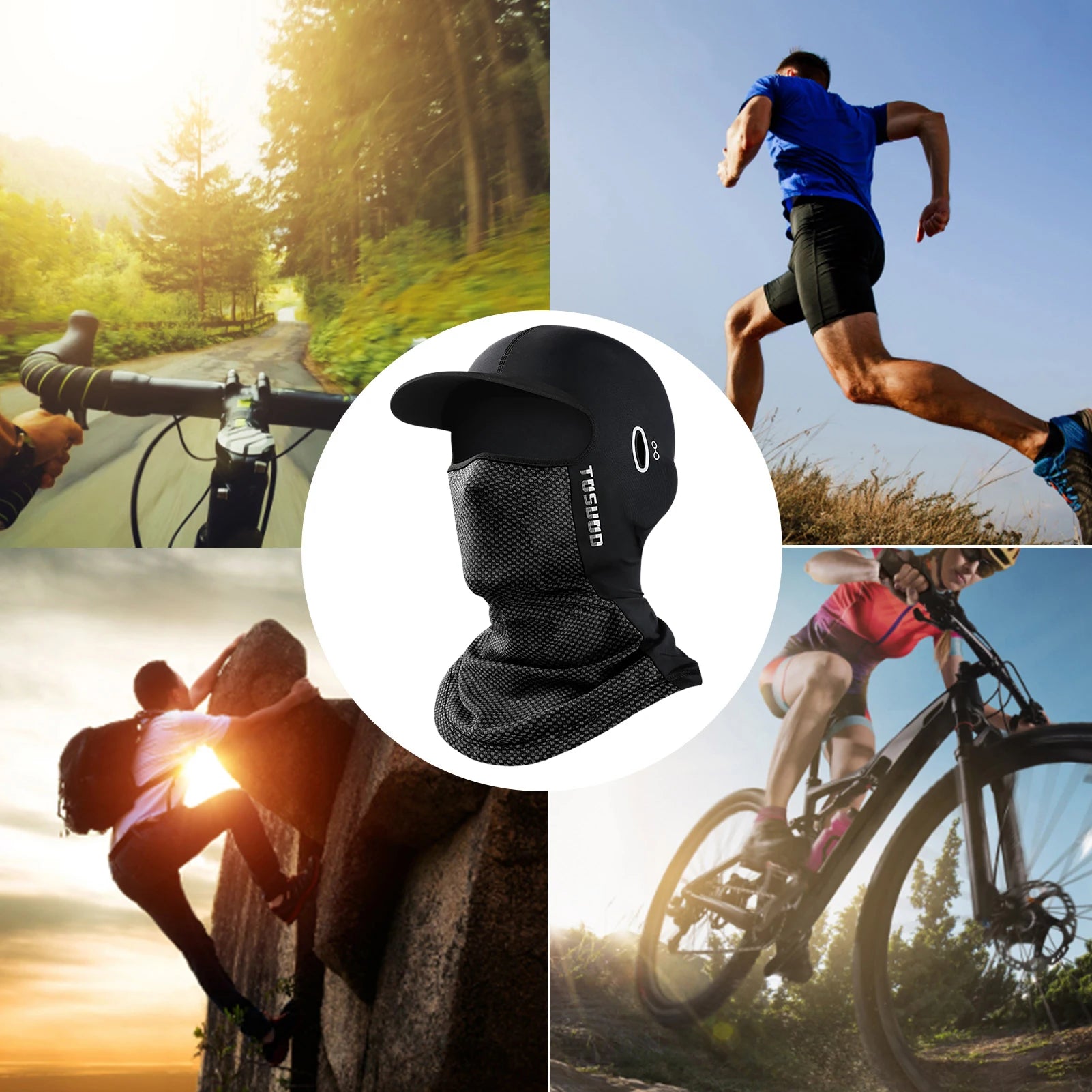 Sunscreen Face Cover Sun Hood Hat UV Protection Ice Silk Headgear For Men Women Cycling Climbing Running Motorcycle Helmets