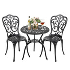 3 Piece Outdoor Bistro Table Set,
All Weather Cast Aluminum 
Patio Bistro Chairs Set of 2