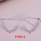 Stonefans Tassel Glasses Frame Women Luxury Retro Sunglasses Bohemian Without Lens Women's Accessories Eyes Glasses Face Jewelry
