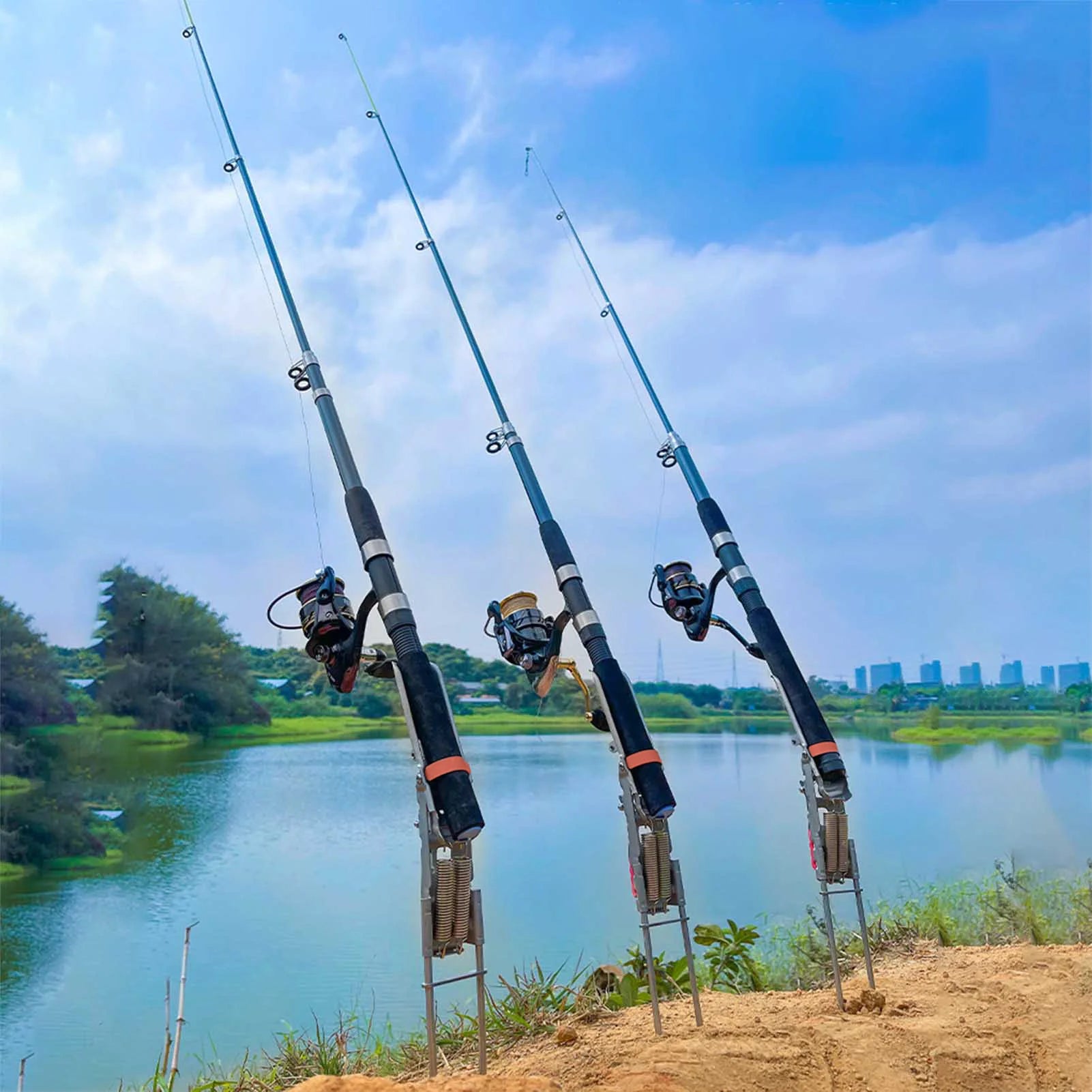 1-5pcs Automatic Fishing Rod bracket holders 
Stainless Steel pole stand Support double spring rest Brackets 
Fishing Accessories