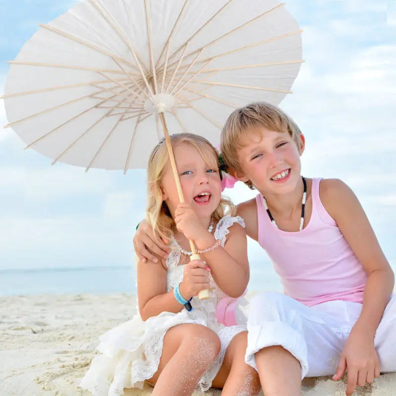 White Paper Parasol for Wedding Photo Cosplay Prop DIY Umbrella for Bridal Baby Shower Party 60cm 80cm 10/15/20/30/50/100Pcs