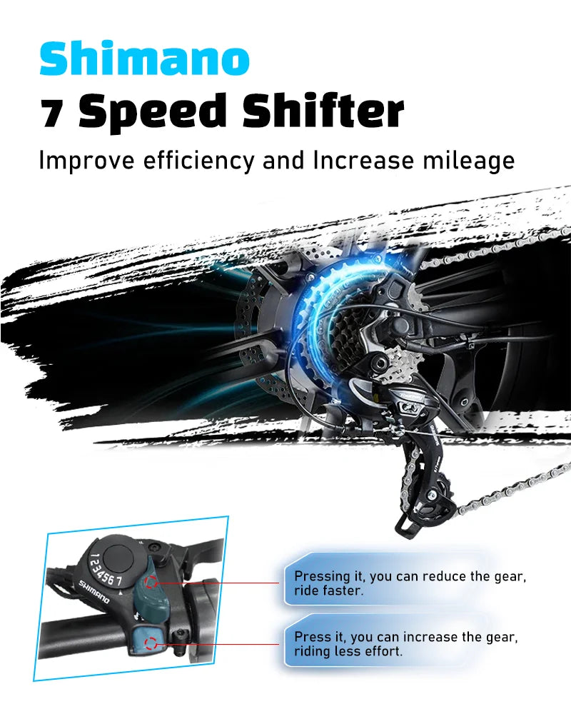 DEEPOWER S7Pro Off-Road Electric Bike 
1500W Motor 48V 60AH LG Battery 
Adults Mountain All-Terrain
