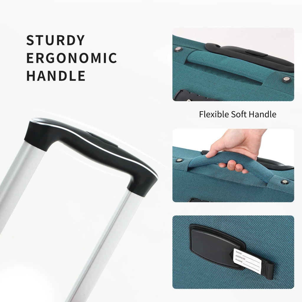 Softside Luggage,  Expandable,  3 Piece Set, Suitcase ..  
Upright Spinner Softshell Lightweight for Travel