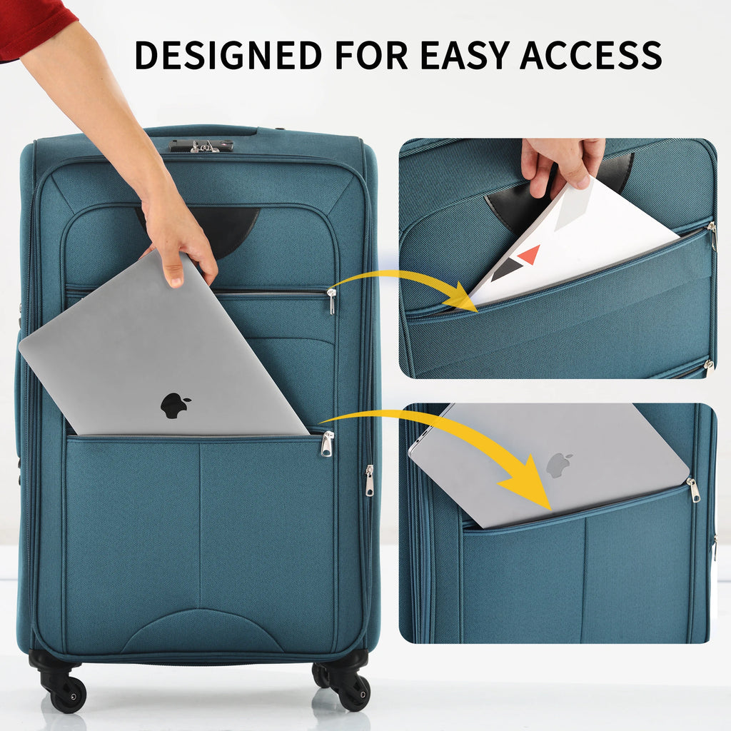 Softside Luggage,  Expandable,  3 Piece Set, Suitcase ..  
Upright Spinner Softshell Lightweight for Travel