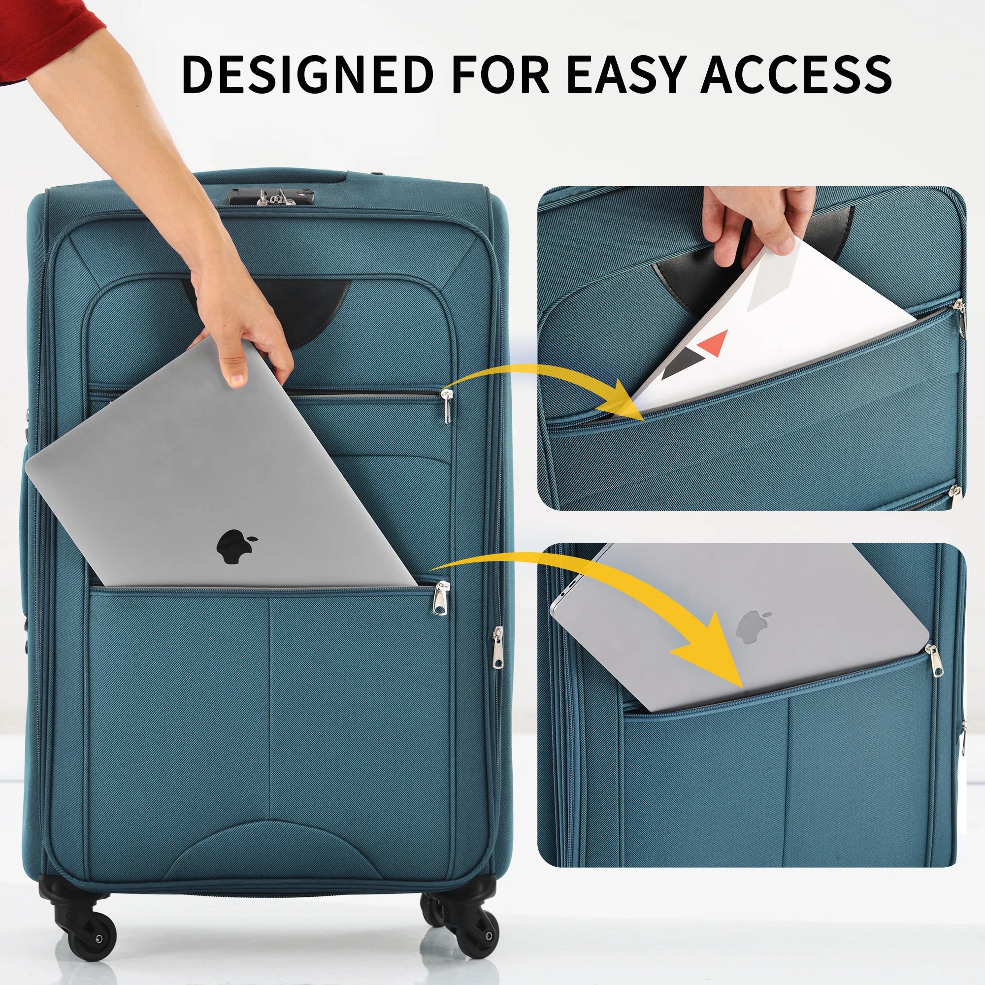 Softside Luggage,  Expandable,  3 Piece Set, Suitcase ..  
Upright Spinner Softshell Lightweight for Travel
