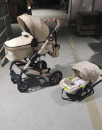 Baby Stroller Combo Car Seat, Travel System with Isofix Base,
Baby Carriage 3in1 Reversible Foldable Standard Stroller
