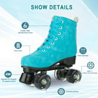 Size 35-45 Double Row Roller Skates 4 Wheels Flashing Skate Shoes For Women Girls Adult Outdoor Skating Training Quad Sneakers