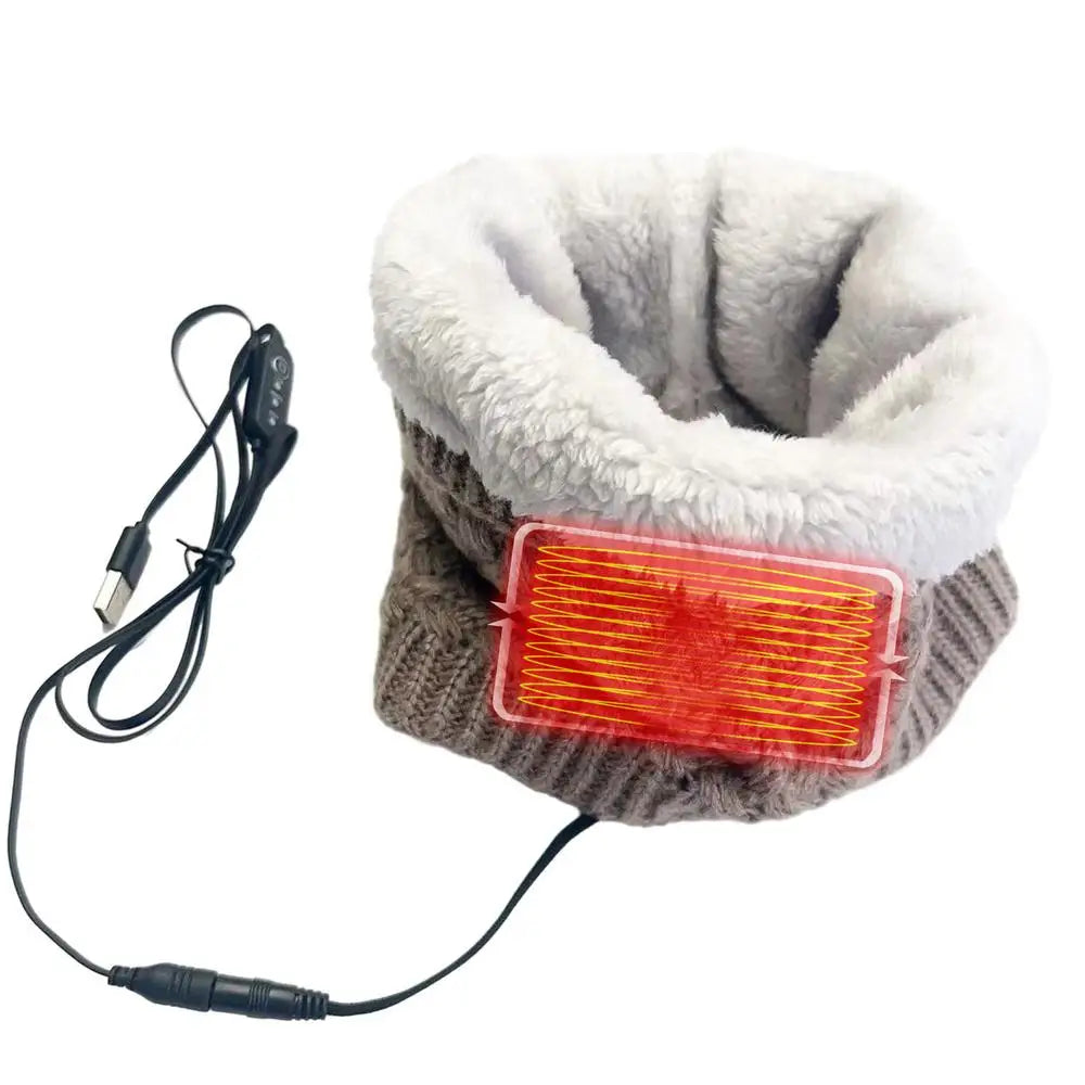 Winter Electric Heated Scarf Neck Wrap USB Rechargeable Neck Warmer 3 Speed Adjustable Heating Scarf For Cycling Skiing Camping