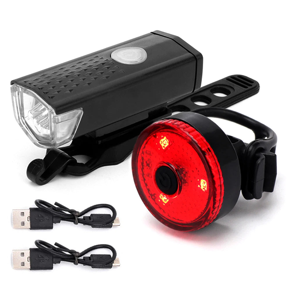 Bike Tail & Headlight           Rear Light Rechargeable 
Front Light 3 Modes           LED Riding Warning Light for Outdoor Cycling