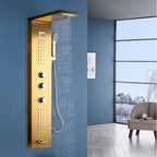 KEMAIDI Multifunctional Shower Panel Tower with Rainfall Waterfall Bathroom Shower Column Bath Shower Systerm W/ Massage Jets