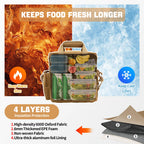 Lunch Box Expandable 18L 
Insulated Cooler Bag
 Leak Proof for Work, Camping,Picnics MOLLE Weave Strap