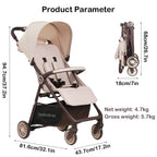 Lightweight And Portable One-click Folding Stroller, 
Quick Folding System, 
Miniature Size Make Travel Convenient, Portable Baby