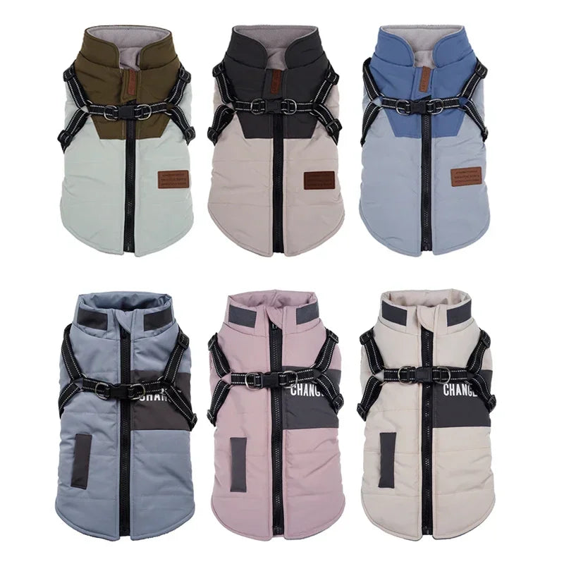 Pet Dog Jacket With Harness 
Winter Dog Clothes For Small Large Dogs 
Warm Waterproof  Coat Chihuahua