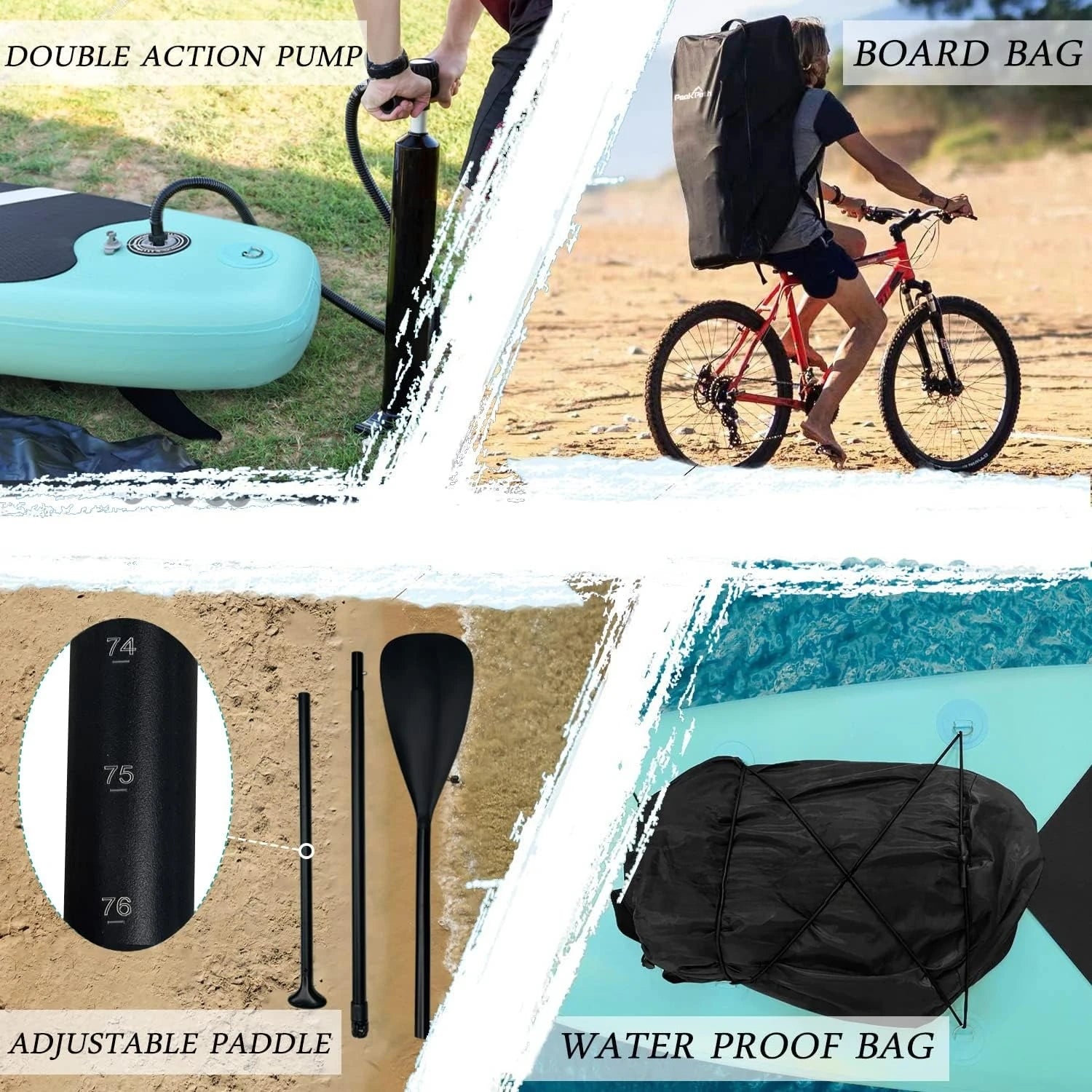 Inflatable Stand Up Paddle Board 
(6’’ Thick) with Premium SUP Accessories&Bag,
Bottom Fin for Paddling,Surf Control,