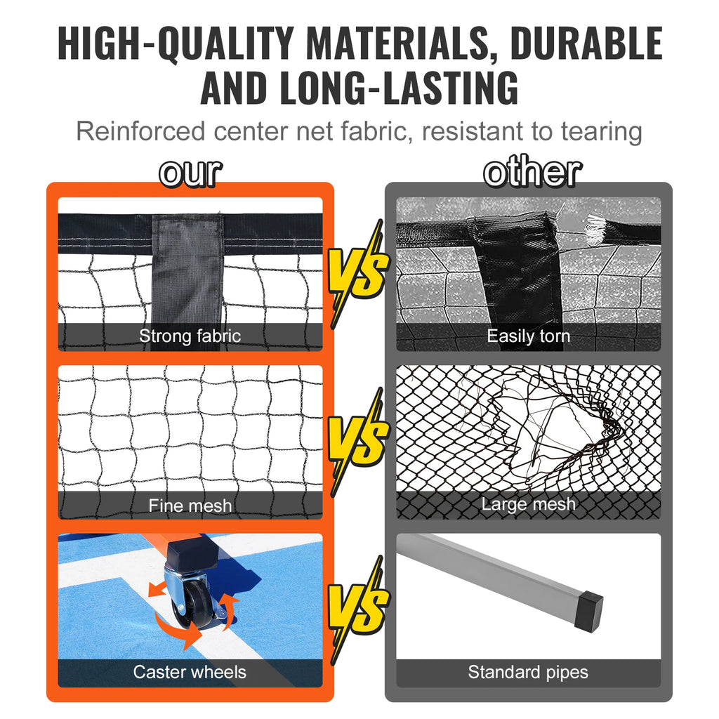SucceBuy Portable Pickleball Net System
 22FT Full Court Official Regulation Size Pickle Ball Outdoor with Court Line