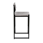 Gray Set of 2 Hand Weave Bar Stools with Back
Counter Height Bar. Paper Rope Woven for Kitchen Home & Office