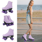 Size 35-45 Double Row Roller Skates 4 Wheels Flashing Skate Shoes For Women Girls Adult Outdoor Skating Training Quad Sneakers