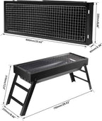 Portable Charcoal Grill 24"x13"x9", 
Lightweight Folding BBQ for Camping, Hiking, Picnics & Travel