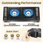 Butane Gas Camping Stove 
Dual Burner Portable Outdoor Grill for Picnic Hiking Trekkin