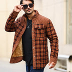 Men's Jackets Winter Windproof Warm 
Casual Bomber Coat Plaid Sherpa Lined Flannel Outdoor Classic  US Size