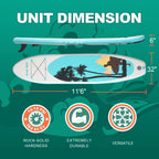 Portable Inflatable Stand Up Paddle Board 10'6"×32"×6",
 Premium PVC, Full Kit for Adults/Youth