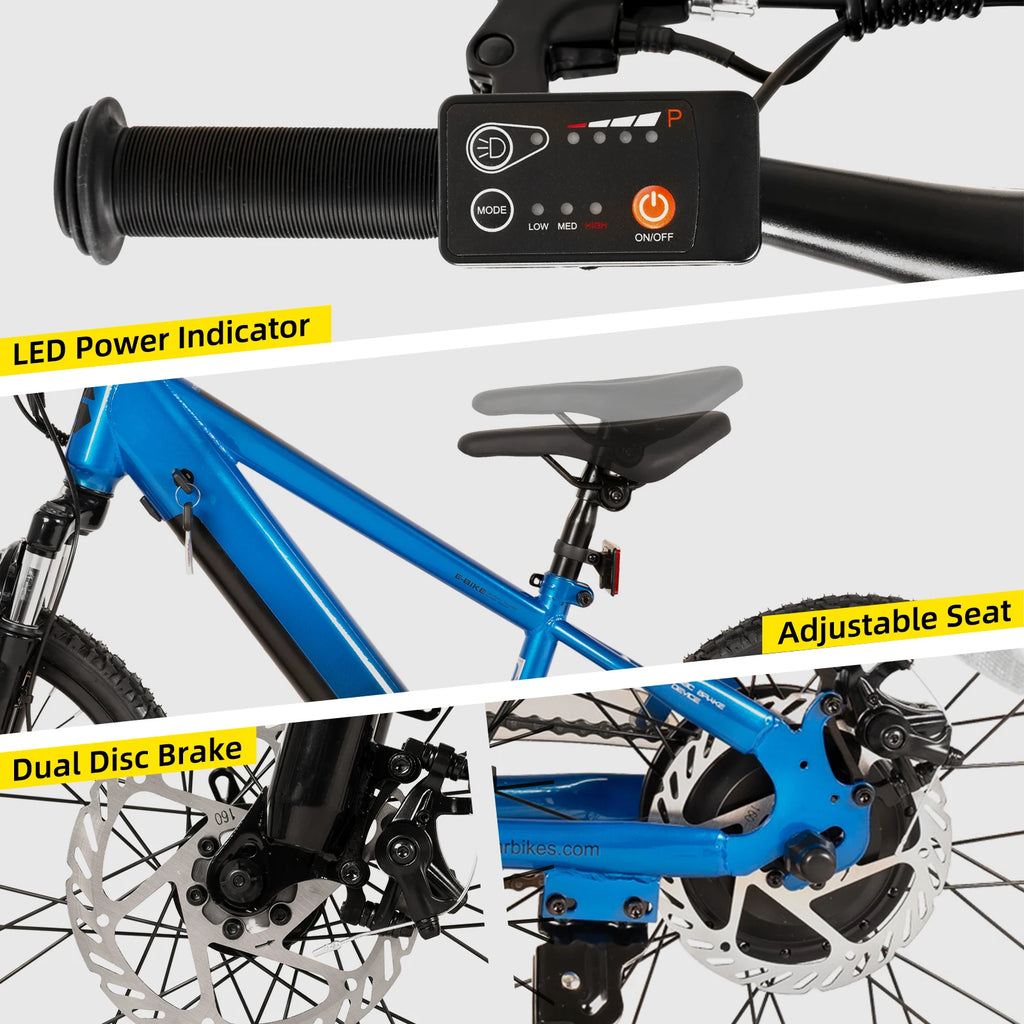 JOYSTAR Electric Bike for Kids Teens Ages 7+ 
with 250W Motor, 15 Miles 15MPH 
Mountain